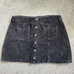 She + Sky Charcoal Corduroy Mini Skirt